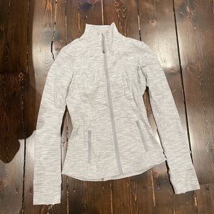 Lululemon running jacket grey and white stripped.